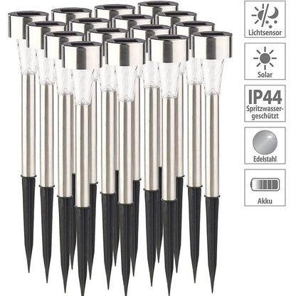 Lampa solara LED de exterior pentru gradina Flippy, dispersor normal, 0.06W, Inox, 29 cm-8