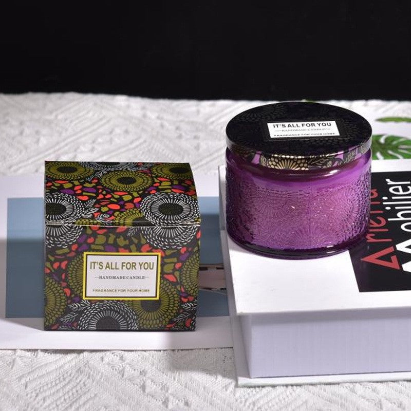 Lumanare Parfumata, Flippy, Model Borcan, Mov, Aroma de Ceai Alb-0