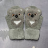 Manusi de Plus pentru Copii, Flippy, de Iarna, Groase, Moi, Calduroase, Model Animat Koala Gri-0