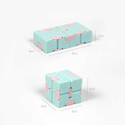 Cub antistres, Fidget Toy, Infinity Magic Cube, Albastru/Roz, 4x4x4 cm-5