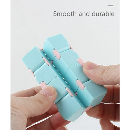 Cub antistres, Fidget Toy, Infinity Magic Cube, Albastru/Roz, 4x4x4 cm-0