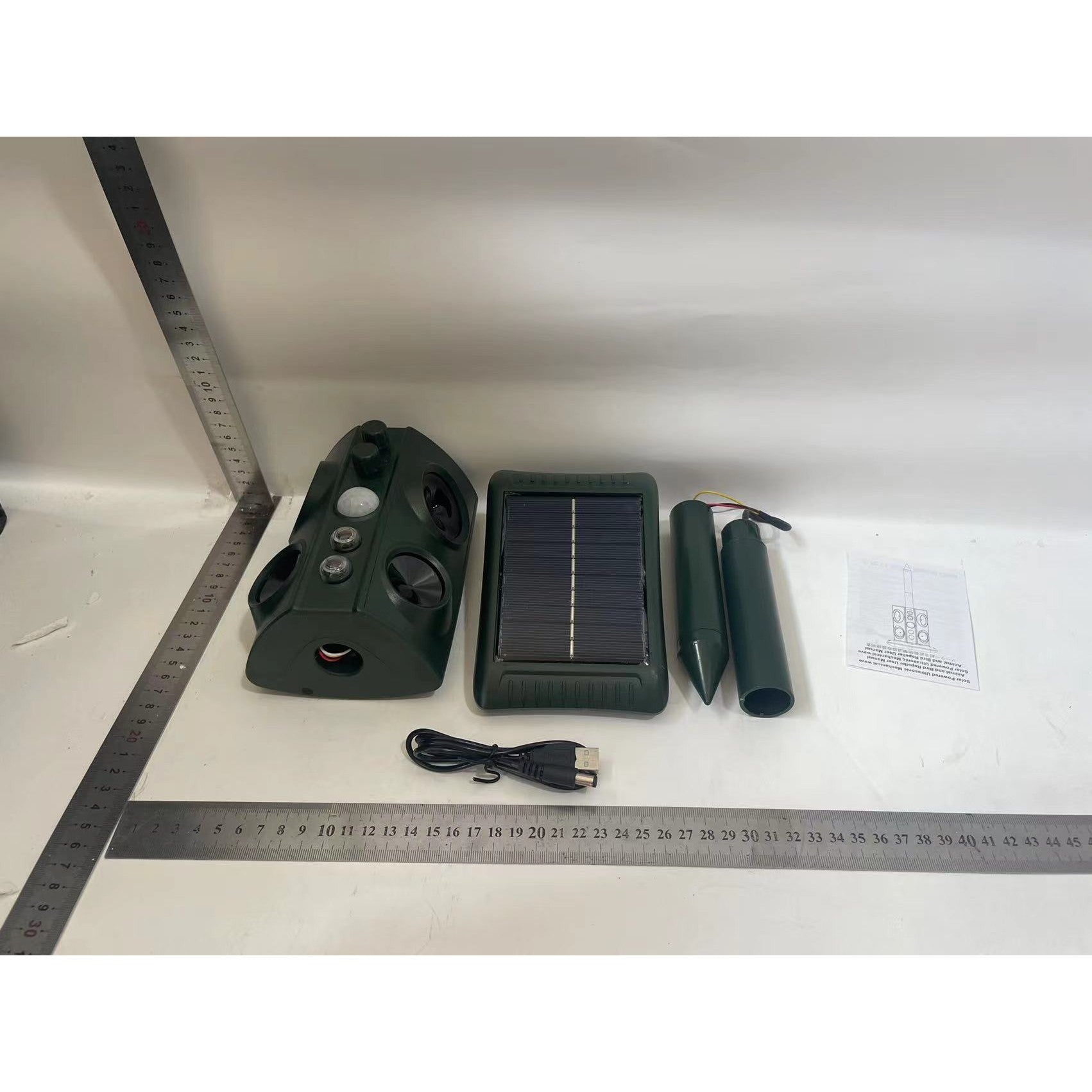 Aparat Solar LED cu Ultrasunete Animal Repellent, Flippy, Lumina Rosie si Alba, Anti rozatoare, Anti sobolani, Anti insecte, Frecventa 13.5KHZ-45.5KHZ, Putere 0.5W, Verde-1