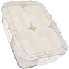 Cutie Alimentara Multifunctionala, Flippy, pentru Condimente, Gustari,  Inchidere Etans, cu Capac si Maner, 4 Compartimente, 25 x 8 x 18 cm, Alb-0