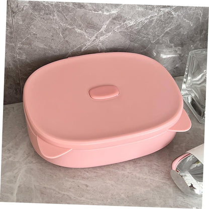 Cutie Organizatoare cu Oglinda, Flippy, 4 Compartimente, pentru Cosmetice si Accesorii, din ABS, 17x13x6 cm, Roz-6