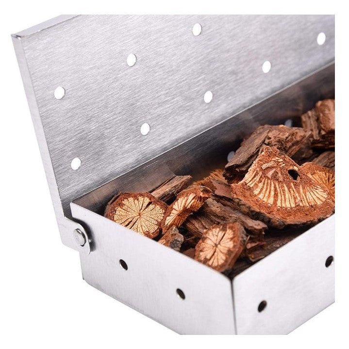 Cutie de afumator pentru gratar Flippy, Inox, 9.6x4.4x22.2 cm, Argintiu-1