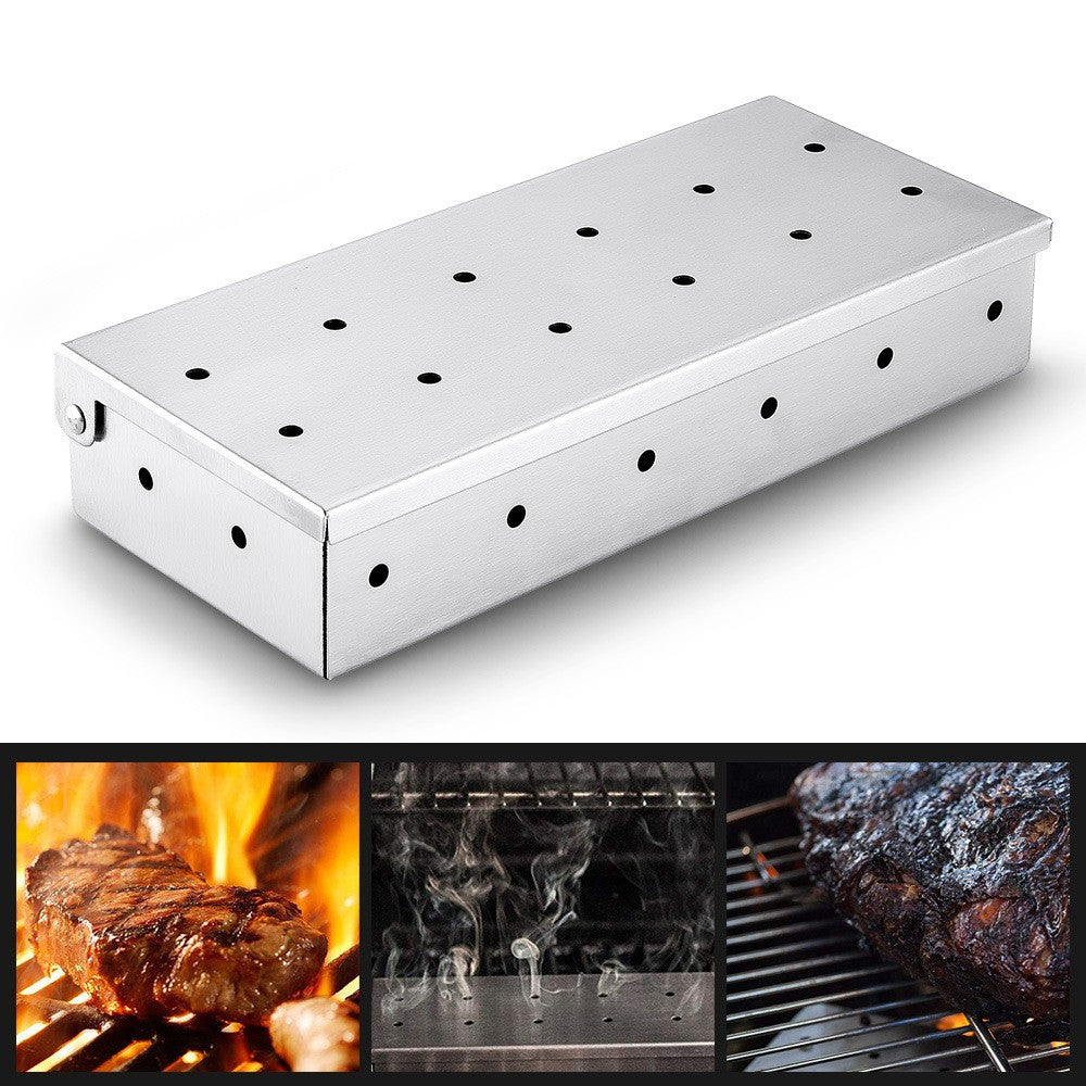 Cutie de afumator pentru gratar Flippy, Inox, 9.6x4.4x22.2 cm, Argintiu-6