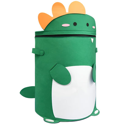 Cutie de Depozitare 2In1, Flippy, Impermeabila, Covor pentru Jucarii si Lego 150cm, Capacitate Mare, cu Manere, cu Sfori, Inaltime 40cm, Model Dinozaur, Verde-0