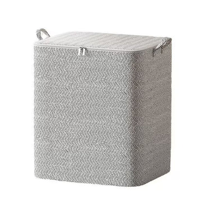 Cutie de Depozitare cu Fermoar, Flippy, Pliabila, Maner Ranforsat, Fermoar Rezistent, pentru Haine, Paturi, Plapumi, Perne, Lenjerii de Pat, Jucarii, 61x50x71 cm, 210 Litri, Gri-0