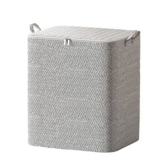 Cutie de Depozitare cu Fermoar, Flippy, Pliabila, Maner Ranforsat, Fermoar Rezistent, pentru Haine, Paturi, Plapumi, Perne, Lenjerii de Pat, Jucarii, 61x50x71 cm, 210 Litri, Gri-0