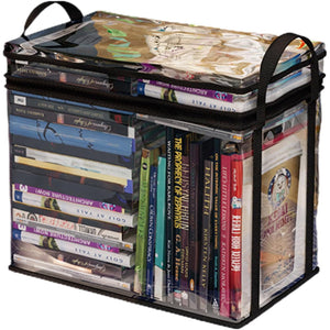 Cutie de Depozitare, Flippy, din PVC + Textil, Rezistenta la Apa, Geanta pentru Carti, 38x24x32 cm, Transparent-Negru-0