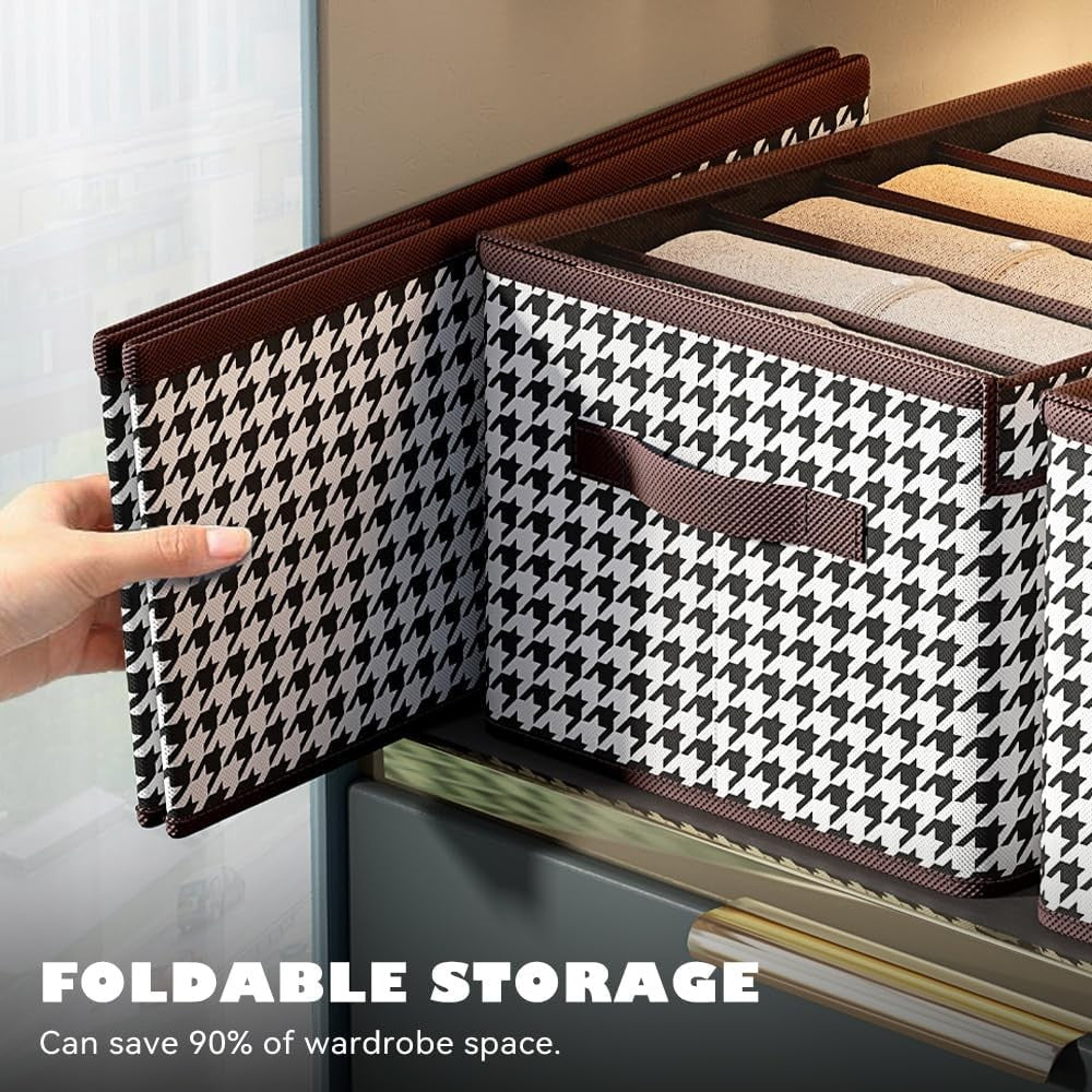 Cutie De Depozitare, Flippy, Pentru Haine, Lenjerie, Sosete Si Sutiene, Material Textil, 9 Compartimente, 44x30x20 cm, Culoare Alb-Negru-1