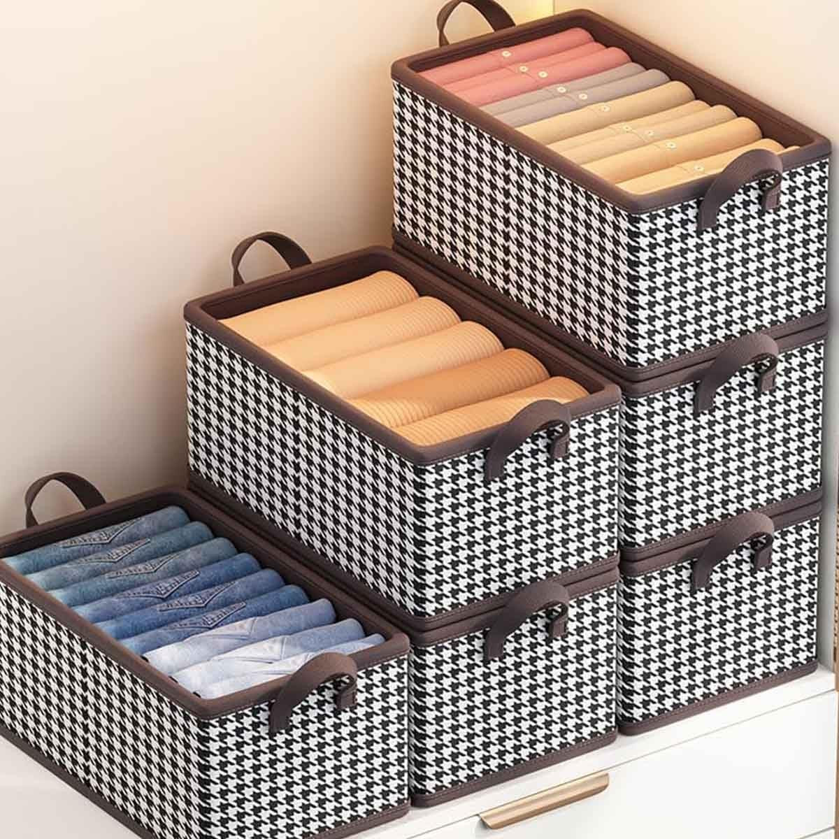 Cutie De Depozitare, Flippy, Pentru Haine, Lenjerie, Sosete Si Sutiene, Material Textil, 9 Compartimente, 44x30x20 cm, Culoare Alb-Negru-7