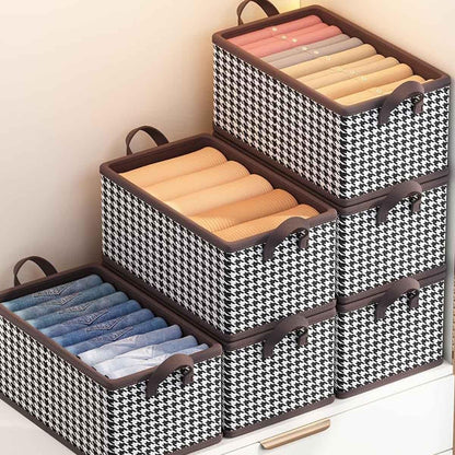 Cutie De Depozitare, Flippy, Pentru Haine, Lenjerie, Sosete Si Sutiene, Material Textil, 9 Compartimente, 44x30x20 cm, Culoare Alb-Negru-7