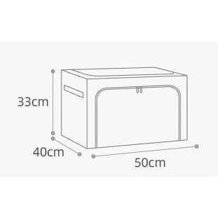 Cutie de Depozitare Pliabila, Flippy, 66 L, din Bumbac si In, 50x40x33 cm, Fereastra Frontala, 2 Usi de Acces cu Fermoar Bidirectional, Cadru Metalic, Suport Baza Stabil din Plastic, Bleu-3