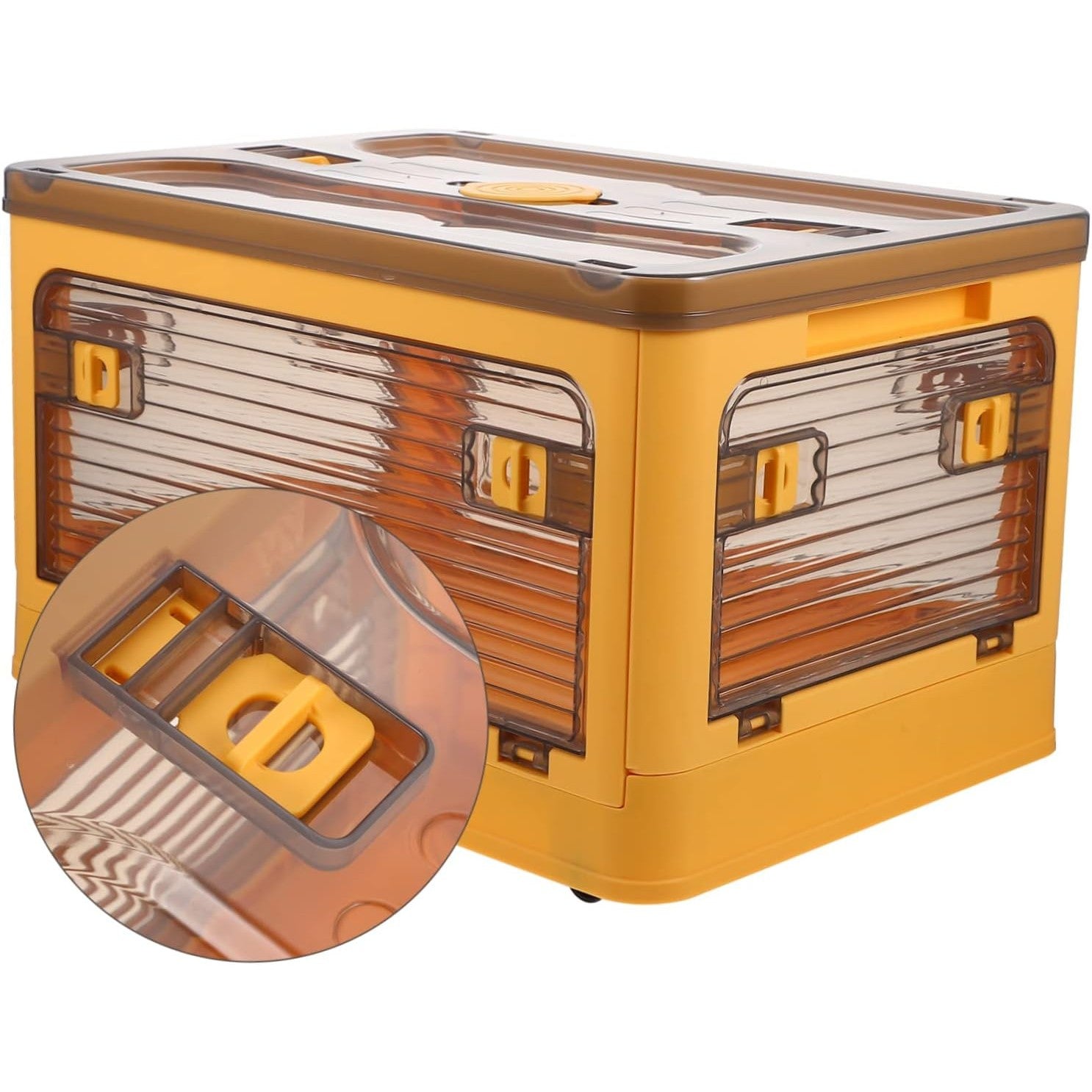 Cutie de depozitare pliabila, Flippy, Cu capac, 40 L, Plastic, 47x35x24.5 cm, Portocaliu-5