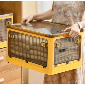 Cutie de depozitare pliabila, Flippy, Cu capac, 40 L, Plastic, 47x35x24.5 cm, Portocaliu-0