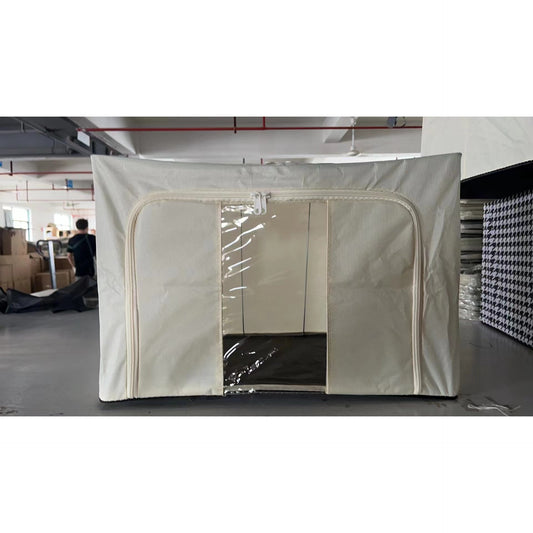 Cutie de depozitare pliabila, Flippy, Cu fermoar, 100 L, Textil, 60x42x40 cm, Cadru Metalic, Suport Baza Stabil din P-Bejlastic,-0