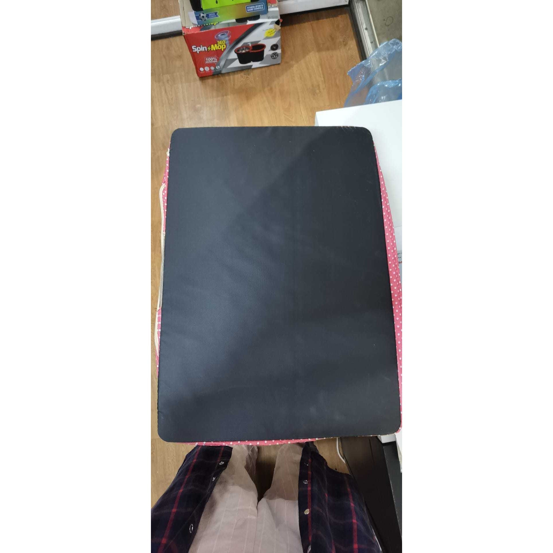 Cutie de Depozitare Pliabila, Flippy, cu Fermoar, 100 L, Textil, 60x42x40 cm, O Fereastra, Cadru Metalic, Suport Baza Stabil din Plastic, imprimeu punctat, Rosu, Resigilat-5