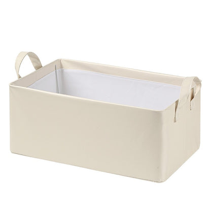 Cutie de Depozitare Tip Cos, Flippy, Material Piele Ecologica, Pliabila, 47x28x20 cm, 26 l, Cadru Metalic, cu Manere, Bej-9