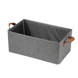 Cutie de Depozitare Tip Cos, Flippy, Material Textil, Pliabila, 47x30x25 cm, 35 l, Cadru Metalic, cu Manere, Gri-0