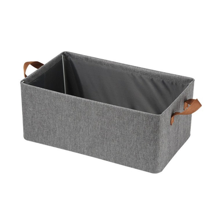 Cutie de Depozitare Tip Cos, Flippy, Material Textil, Pliabila, 47x30x25 cm, 35 l, Cadru Metalic, cu Manere, Gri-0