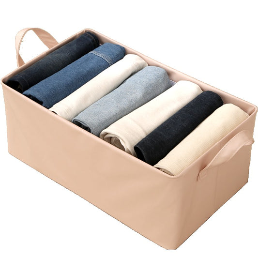 Cutie de Depozitare Tip Cos, Flippy, Material Piele Ecologica, Pliabila, 47x28x20 cm, 26 l, Cadru Metalic, cu Manere, Roz-0