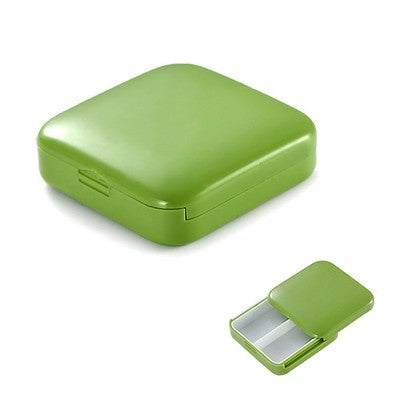 Cutie depozitare medicamente, 2 compartimente, Glisanta, Verde, Patrata, Flippy, Inchidere etans-1