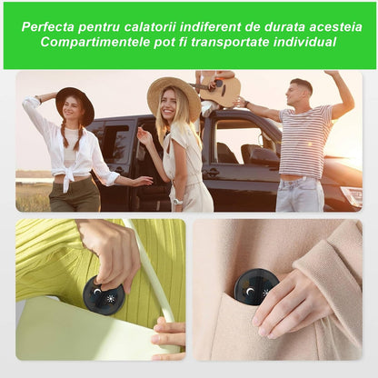 Cutie Depozitare Medicamente, Flippy, 7 Zile, 14 Compartimente, Cutie Suport, Recipiente Detasabile, Portabila, Negru, 17.5x11x9.5 cm-1