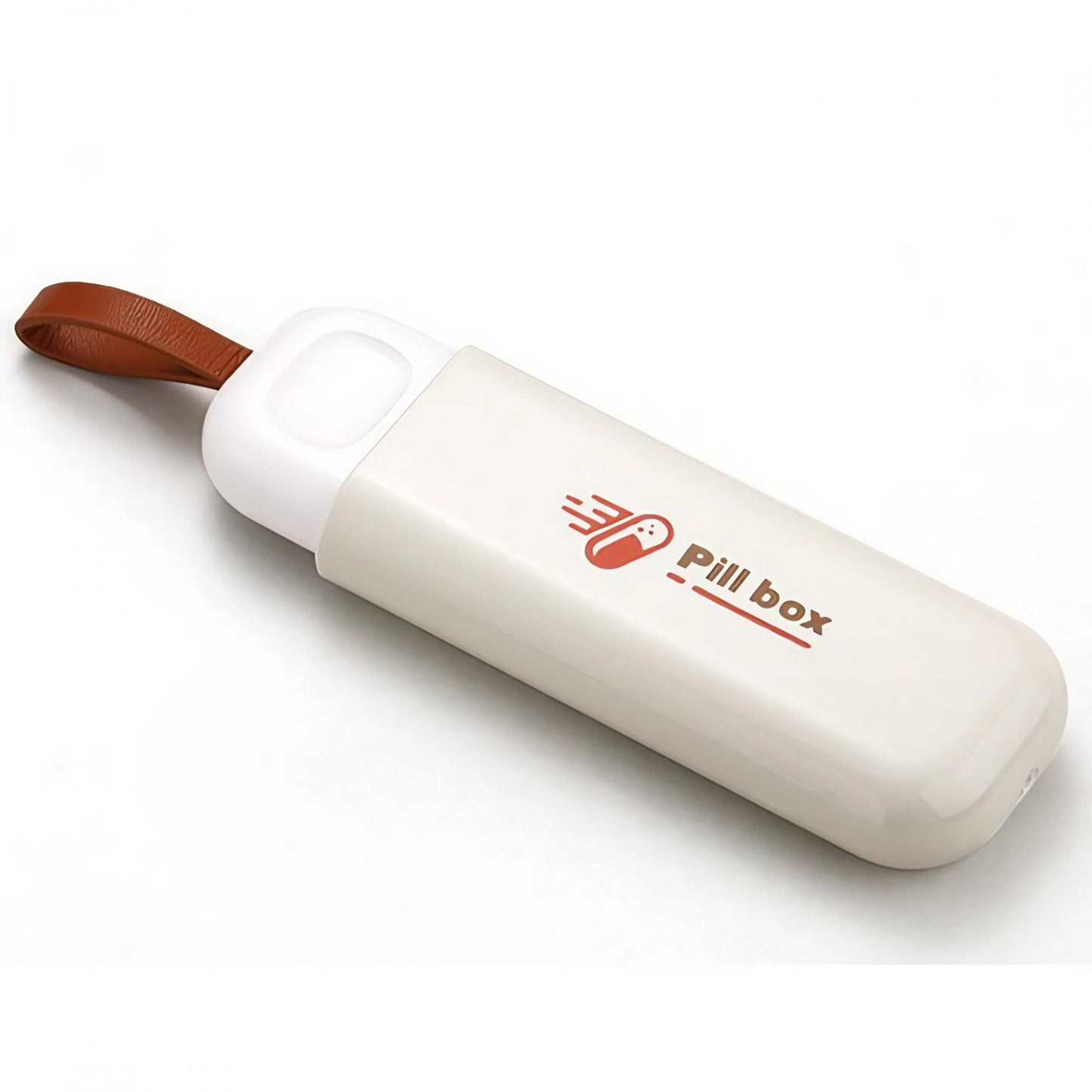 Cutie Depozitare Medicamente, Flippy, Portabila, 3 Compartimente, Tip Breloc, Plastic, Glisanta, Alb, 10.7x3.6x1.6 cm-0
