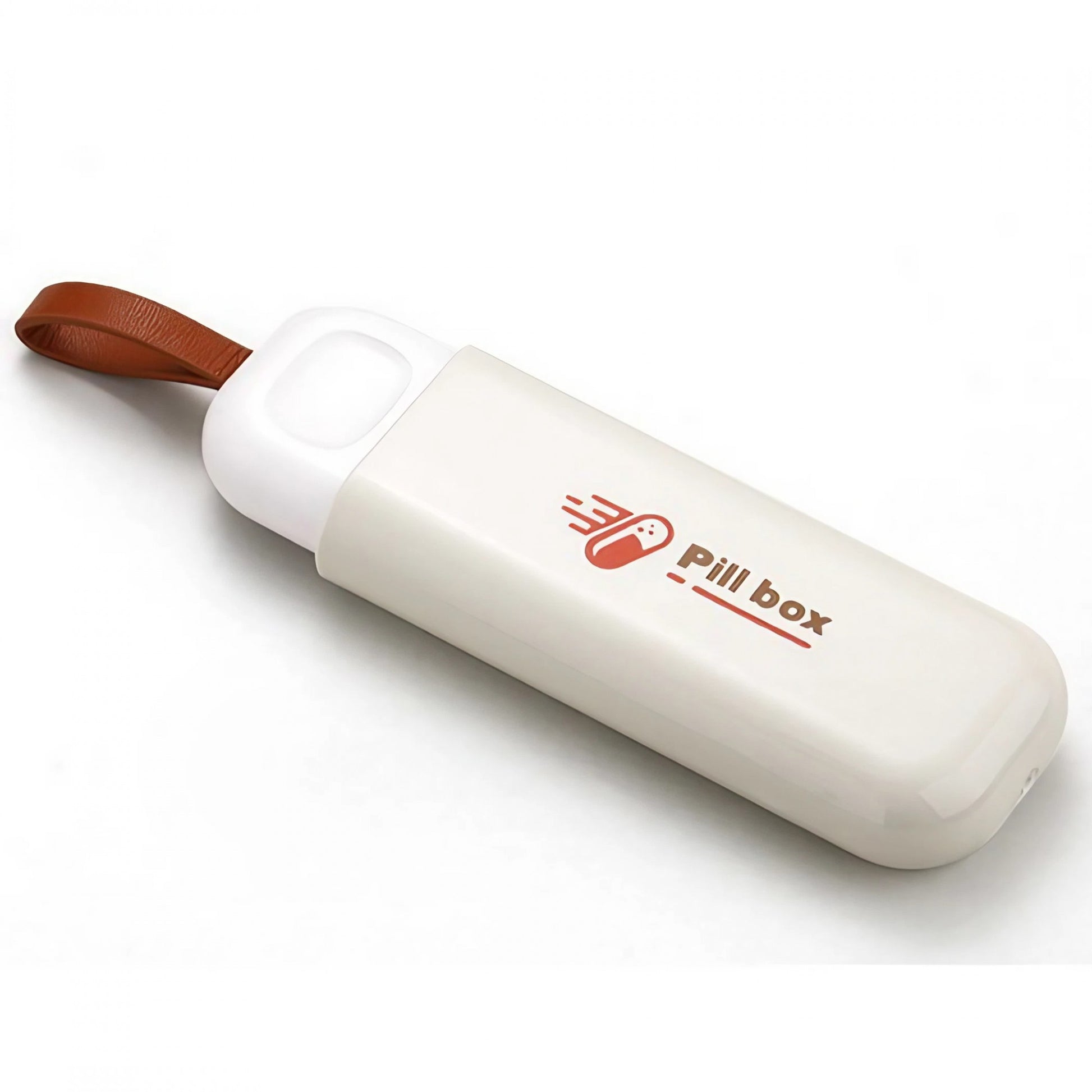 Cutie Depozitare Medicamente, Flippy, Portabila, 3 Compartimente, Tip Breloc, Plastic, Glisanta, Alb, 10.7x3.6x1.6 cm-0