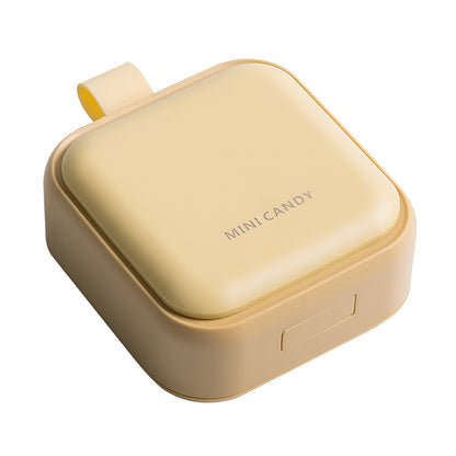 Cutie Depozitare Medicamente Mini, Flippy, 4 Compartimente, Inchidere Etans, Portabila, Patrat, Galben, PP, 7.5x7.5x3 cm-0