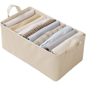 Cutie de Depozitare Tip Cos, Flippy, Material Piele Ecologica, Pliabila, 47x28x20 cm, 26 l, Cadru Metalic, cu Manere, Bej-0