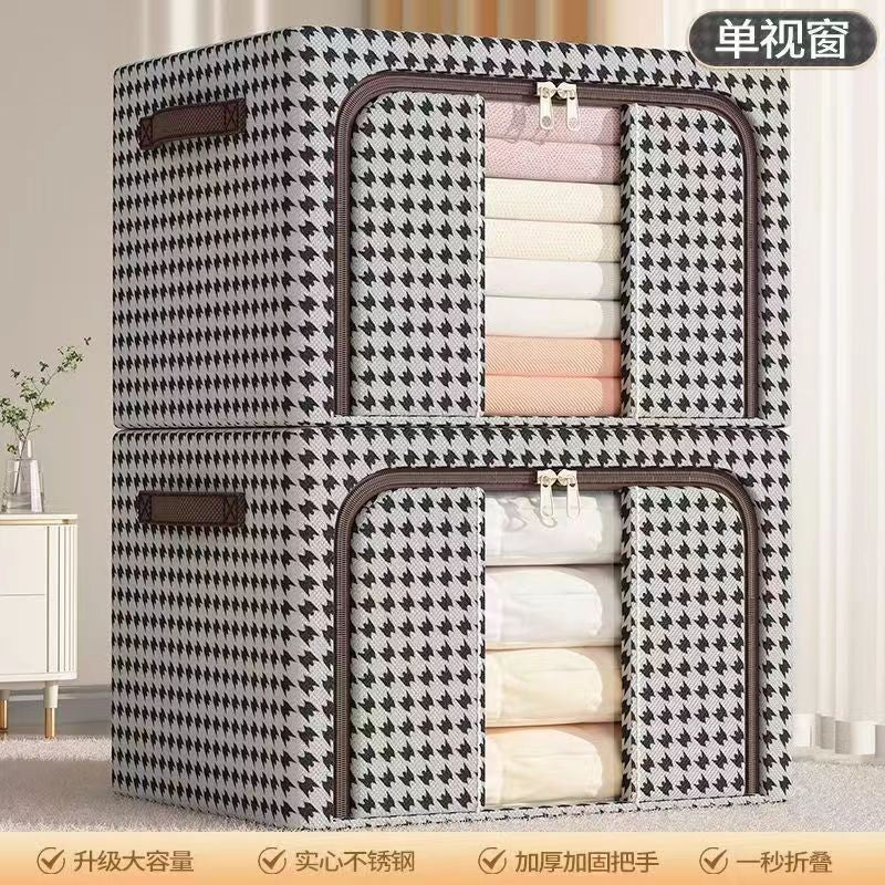 Cutie de Depozitare Pliabila, Flippy, Cu fermoar, 66 L, Textile, 50x40x33 cm, Design Zebra-0
