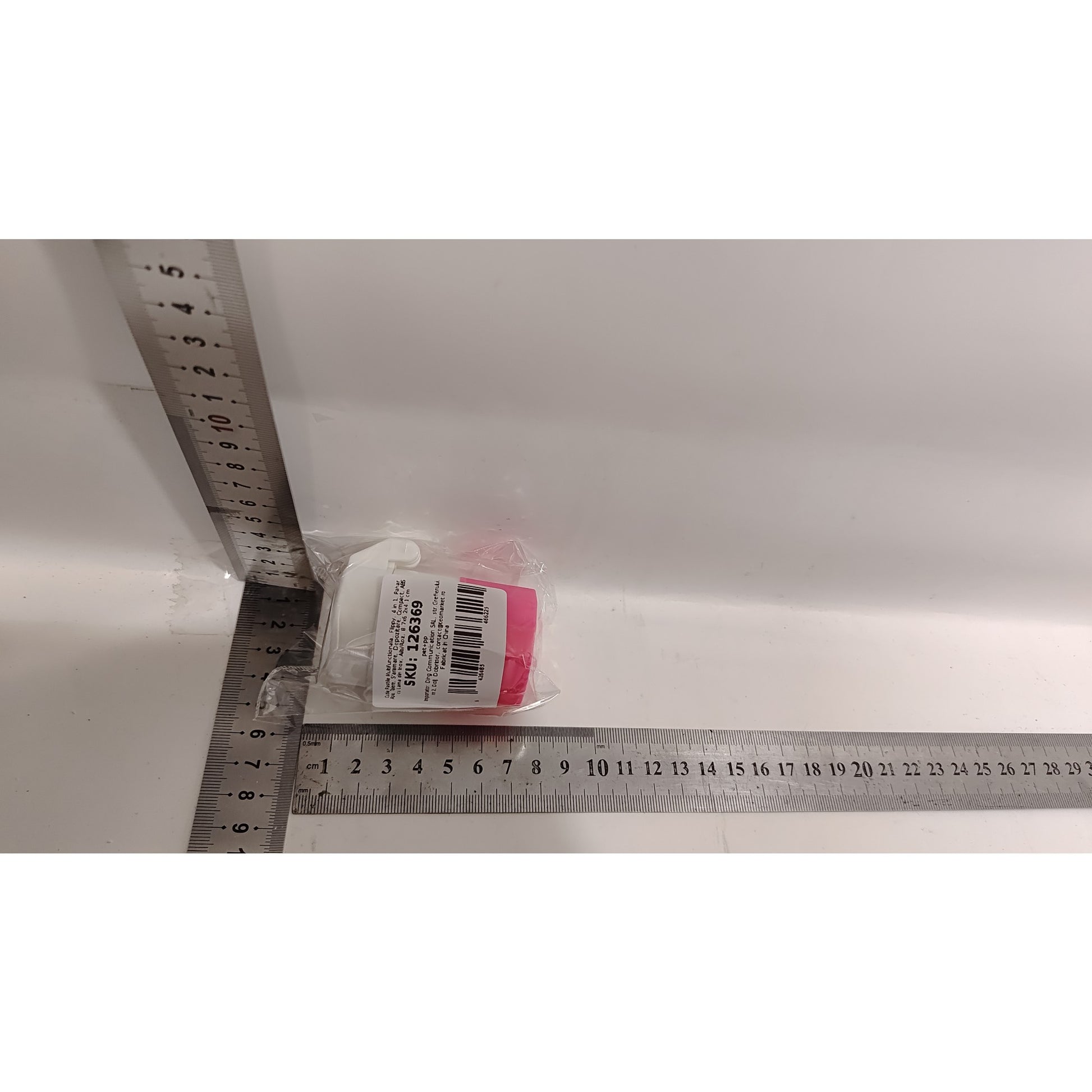 Cutie Pastile Multifunctionala, Flippy, 4 in 1, Pahar Apa, Taiere, Sfaramare, Depozitare, Compact, ABS cu Lama din Inox, Alb/Roz, 8.7x6.2x4.1 cm-7