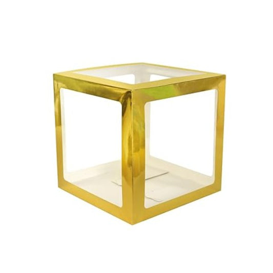 Cutie patrata cu 4 geamuri transparente 30x30x 30 cm - aurie-0
