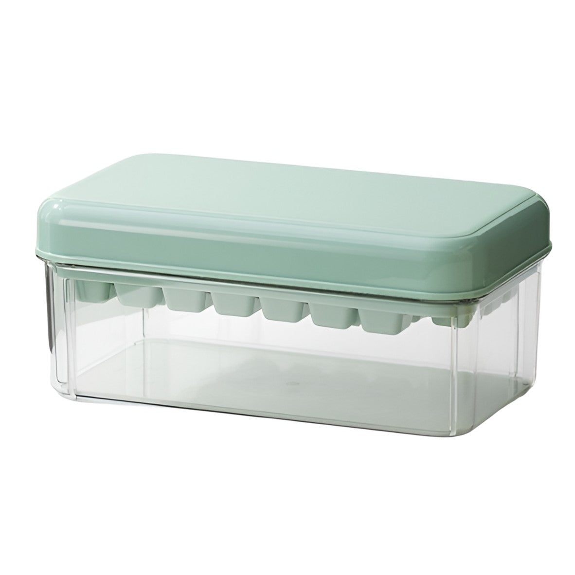 Set Cutie pentru Gheata, Flippy, Uz Casnic, 1 Tavita pentru Cuburi, Capac Etans, Lopata, 23.5x13.3x10 cm, Verde-0