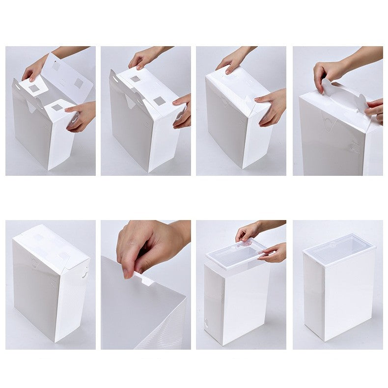 Cutie pentru Pantofi, Flippy, Tip Sertar, din Plastic, Stivuibila, Usa Frontala, 33 x 23 x 13 cm, Transparent-1