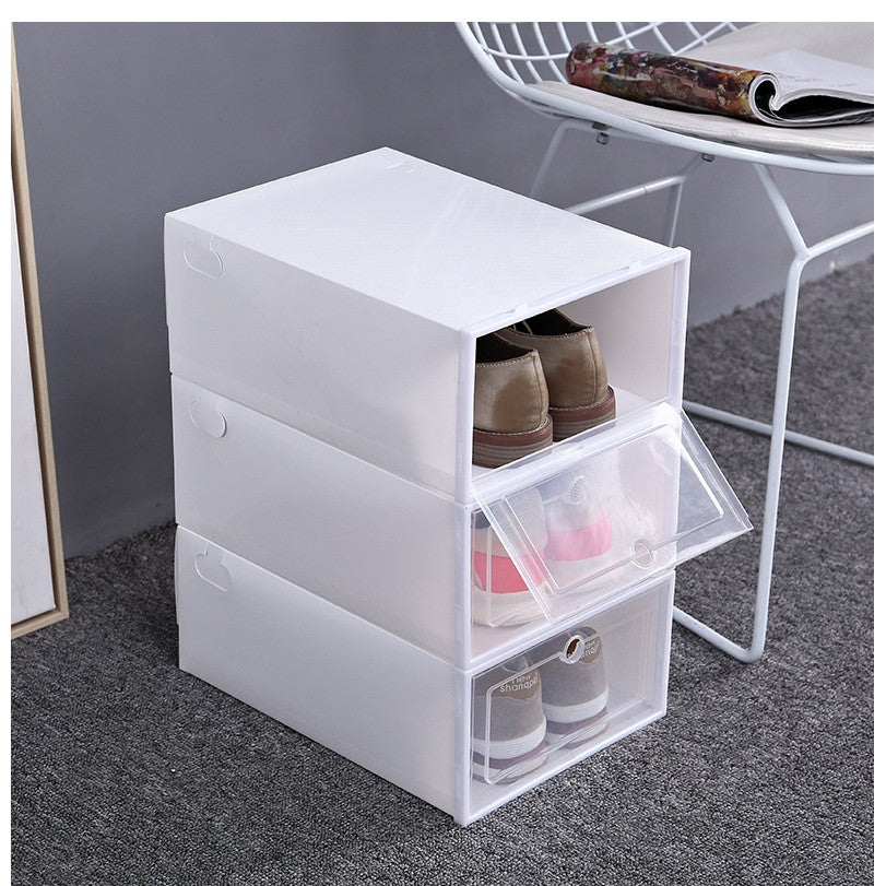 Cutie pentru Pantofi, Flippy, Tip Sertar, din Plastic, Stivuibila, Usa Frontala, 33 x 23 x 13 cm, Transparent-2