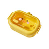 Cutie pentru Pranz sau Gustari, Flippy, cu Doua Compartimente, Model Ratusca, pentru Copii si Adulti, Etansare, PP, Perfect pentru Scoala si Birou, 1000 mL, 22.5x14.5x8 cm, Galben-0
