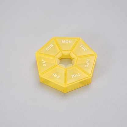 Cutie separator medicamente cu zilele saptamanii, Flippy, Plastic, 7 compartimente, Galben-1