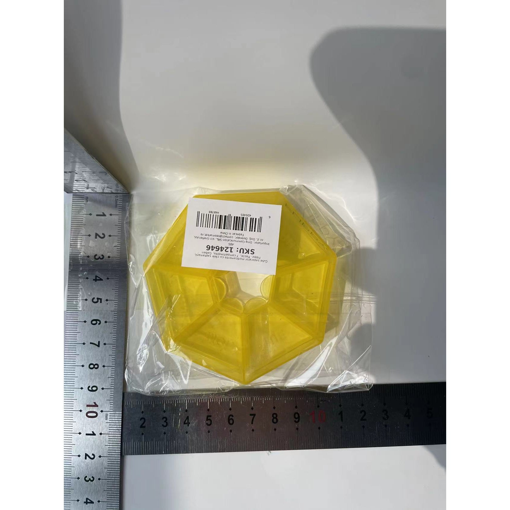 Cutie separator medicamente cu zilele saptamanii, Flippy, Plastic, 7 compartimente, Galben-5