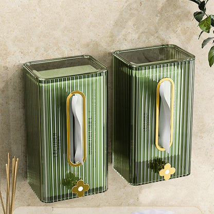 Cutie suport servetele eleganta Flippy, cu montare pe perete sau dulap, material plastic dur, 21.3 x 8.7 x 12 cm, verde-8