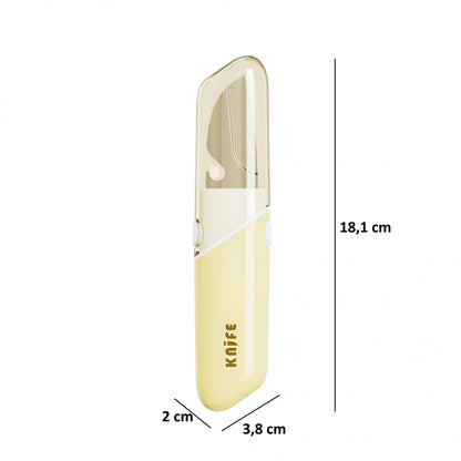 Cutit de Fructe Multifunctional, Flippy, Razatoare, Curatator Fructe-Legume, Deschizator de Sticle, 18.1x3.8x2cm, Galben-6