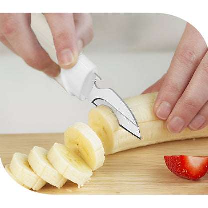 Cutit de Fructe Multifunctional, Flippy, Razatoare, Curatator Fructe-Legume, Deschizator de Sticle, 18.1x3.8x2cm, Alb-4