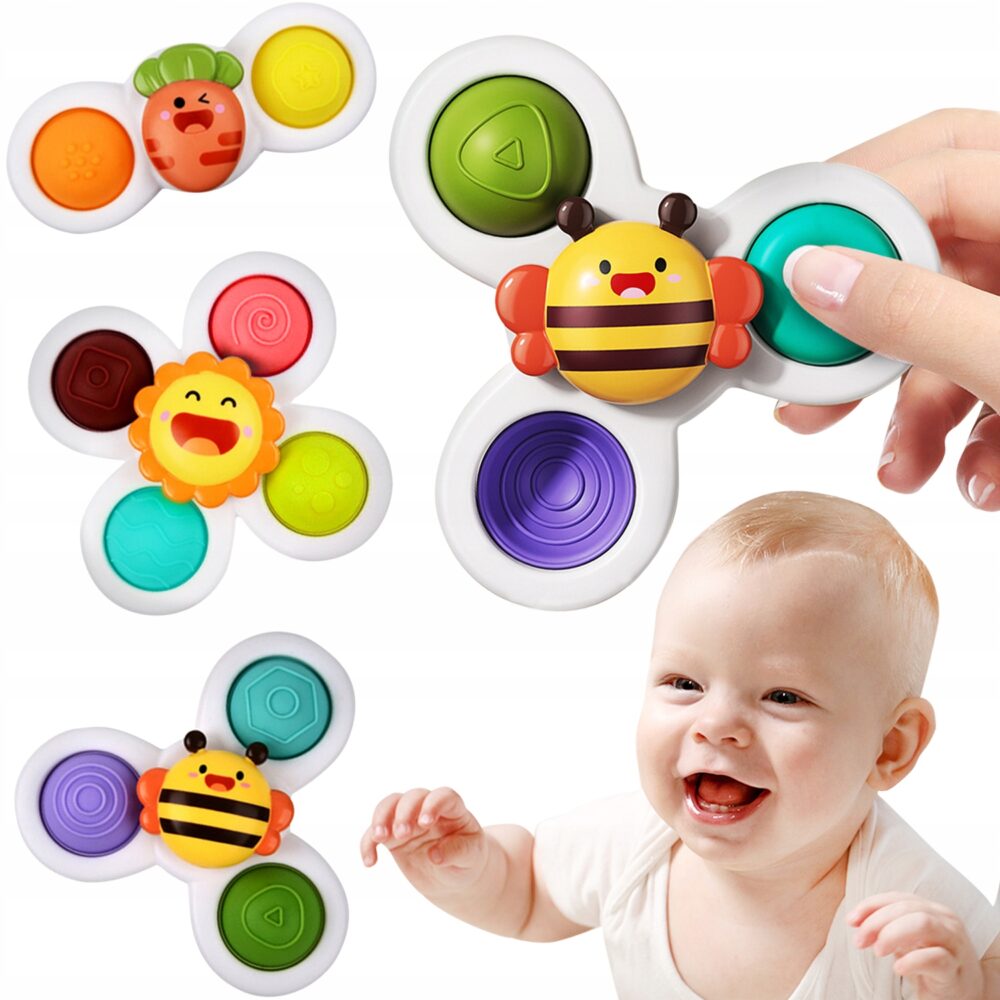 Set 3 jucarii interactive, model "POP UP SENSORY FIDGET SPINNER" pentru copii sau bebelusi-0