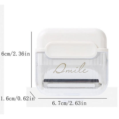 Decojitor/Curatator manual de legume si fructe, Flippy, portabil, cu magnet, doua lame, Inox, Alb, 6.7x6x1.6 cm-2
