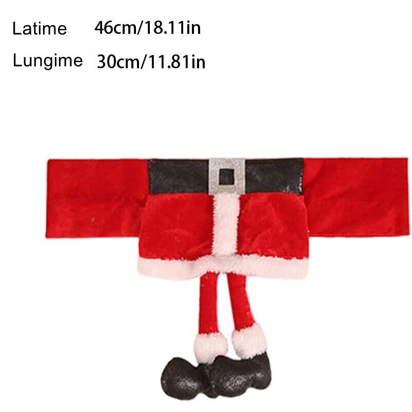 Decoratiune pentru scaun cu tematica de Craciun Flippy, elastica, material textil/poliester, 46 x 30 cm, rosu-4