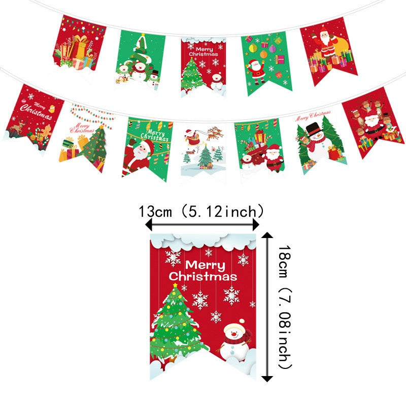 Decoratiune de Craciun, Flippy, Tip Banner, pentru Usa sau Perete, Multicolor, Sfoara Inclusa, Model A-0