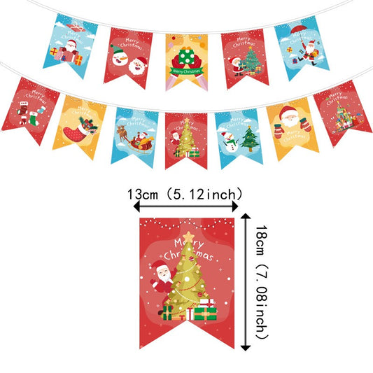 Decoratiune de Craciun, Flippy, Tip Banner, pentru Usa sau Perete, Multicolor, Sfoara Inclusa, Model B-0