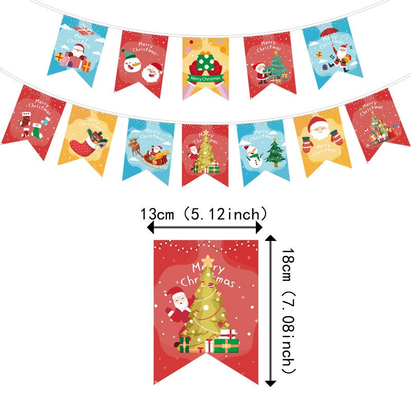 Decoratiune de Craciun, Flippy, Tip Banner, pentru Usa sau Perete, Multicolor, Sfoara Inclusa, Model B-0